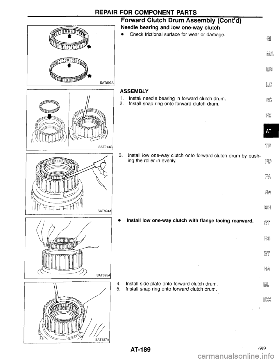 INFINITI QX4 1997 Factory Service Manual 699 INFINITI QX4 1997 Factory Service Manual 699