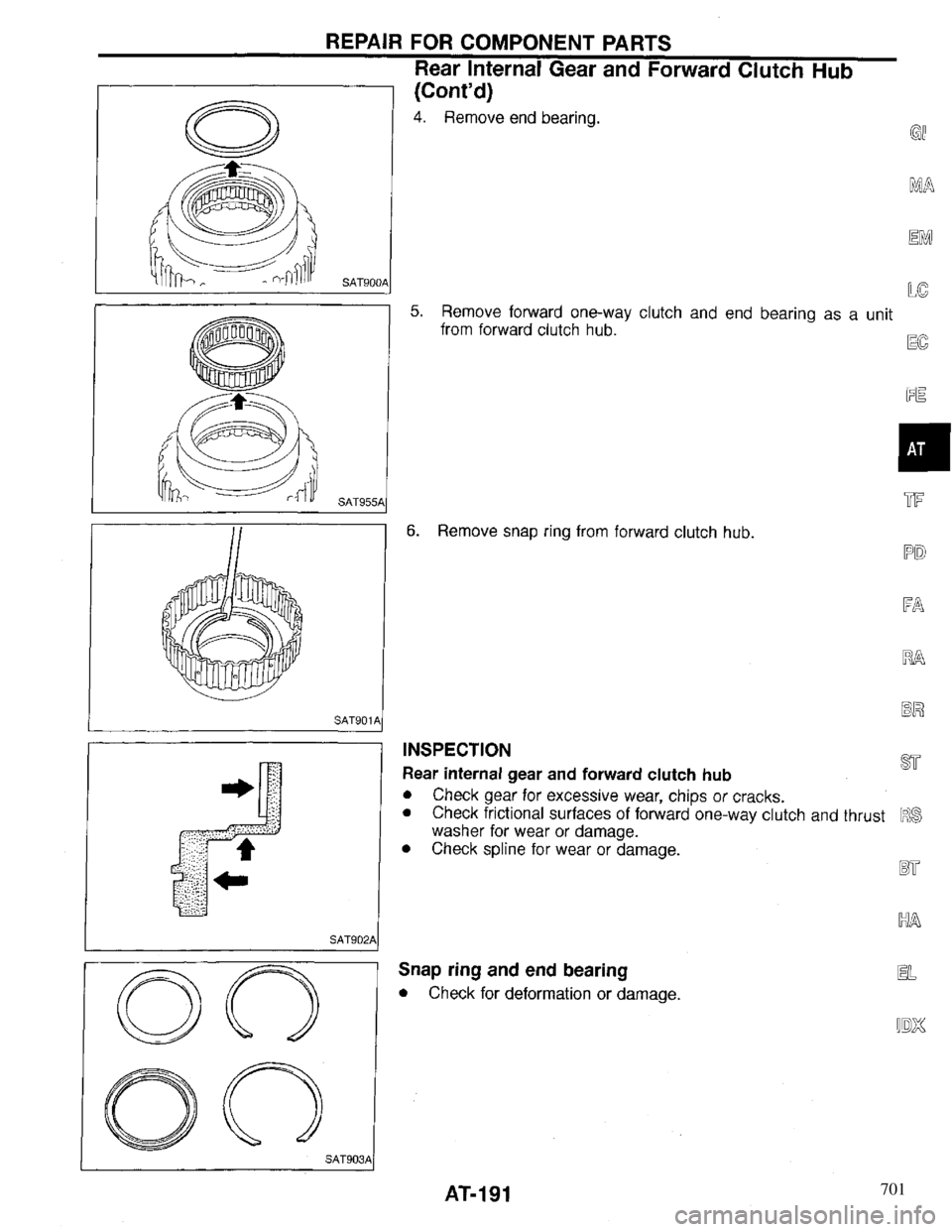 INFINITI QX4 1997 Factory Service Manual 701 INFINITI QX4 1997 Factory Service Manual 701
