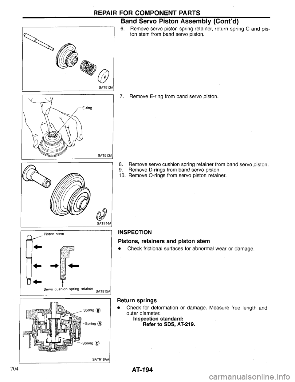 INFINITI QX4 1997 Factory Service Manual 704 INFINITI QX4 1997 Factory Service Manual 704