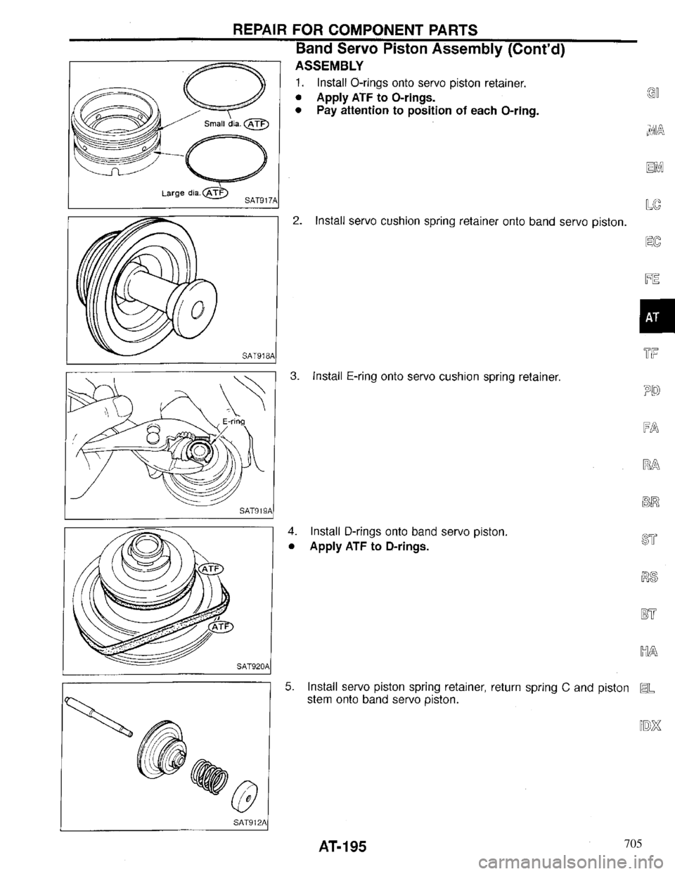 INFINITI QX4 1997 Factory Service Manual 705 INFINITI QX4 1997 Factory Service Manual 705