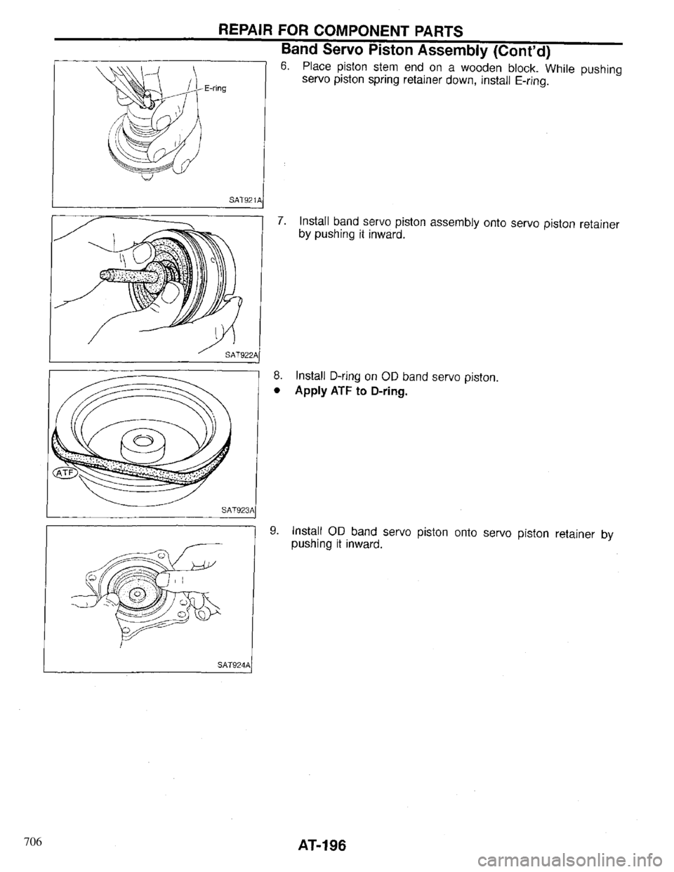 INFINITI QX4 1997 Factory Service Manual 706 INFINITI QX4 1997 Factory Service Manual 706