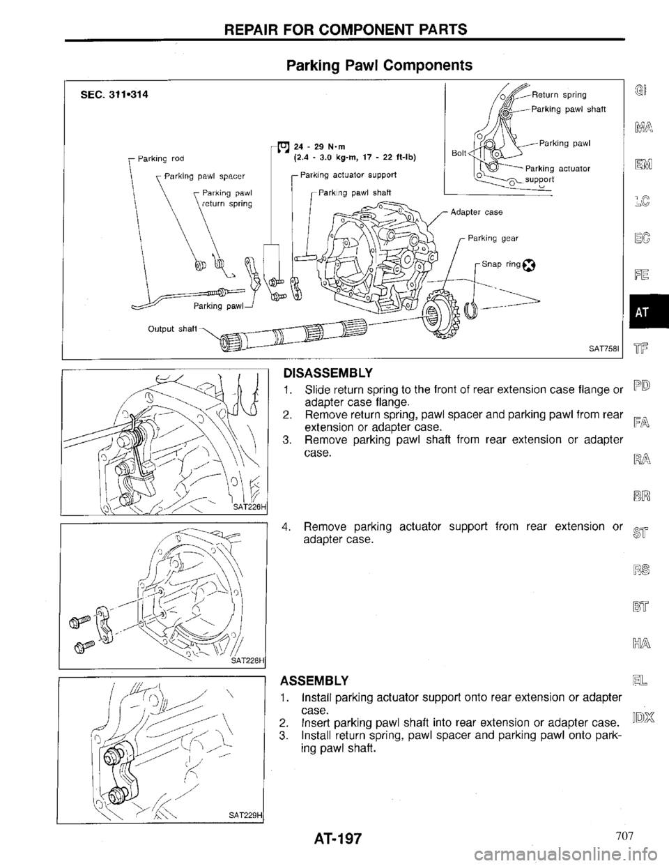 INFINITI QX4 1997 Factory Service Manual 707 INFINITI QX4 1997 Factory Service Manual 707