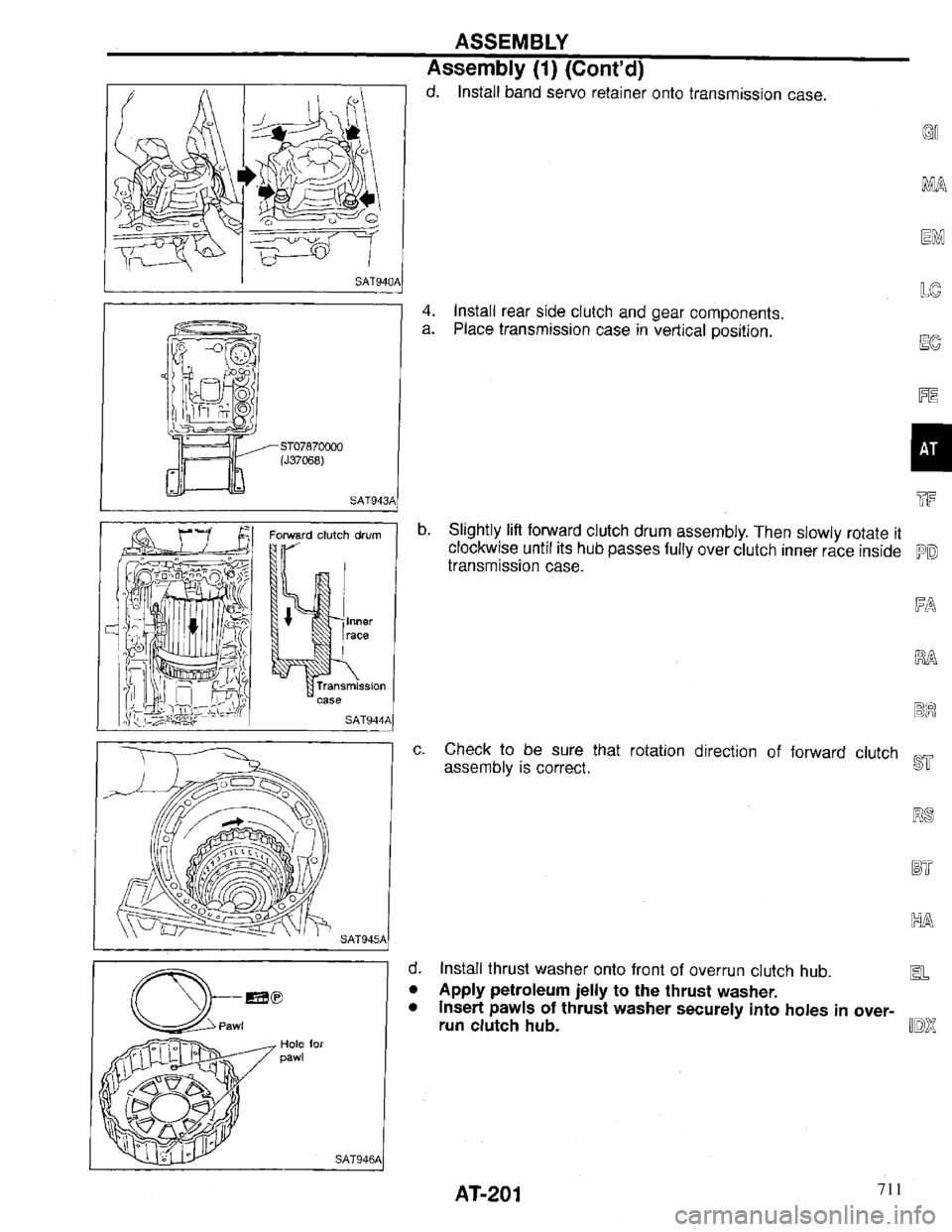 INFINITI QX4 1997 Factory Service Manual 711 INFINITI QX4 1997 Factory Service Manual 711