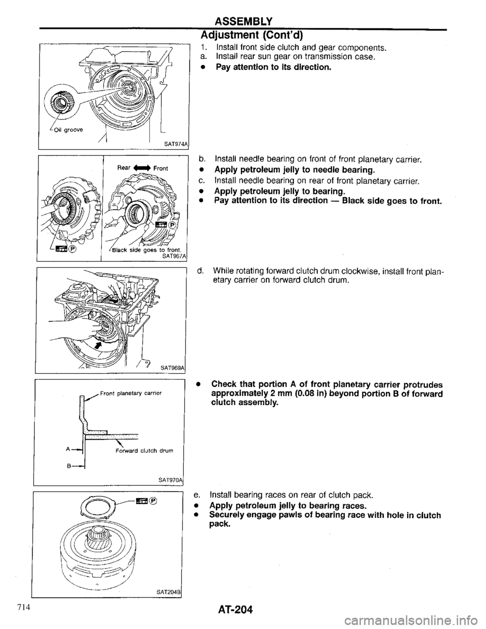 INFINITI QX4 1997 Factory Service Manual 714 INFINITI QX4 1997 Factory Service Manual 714