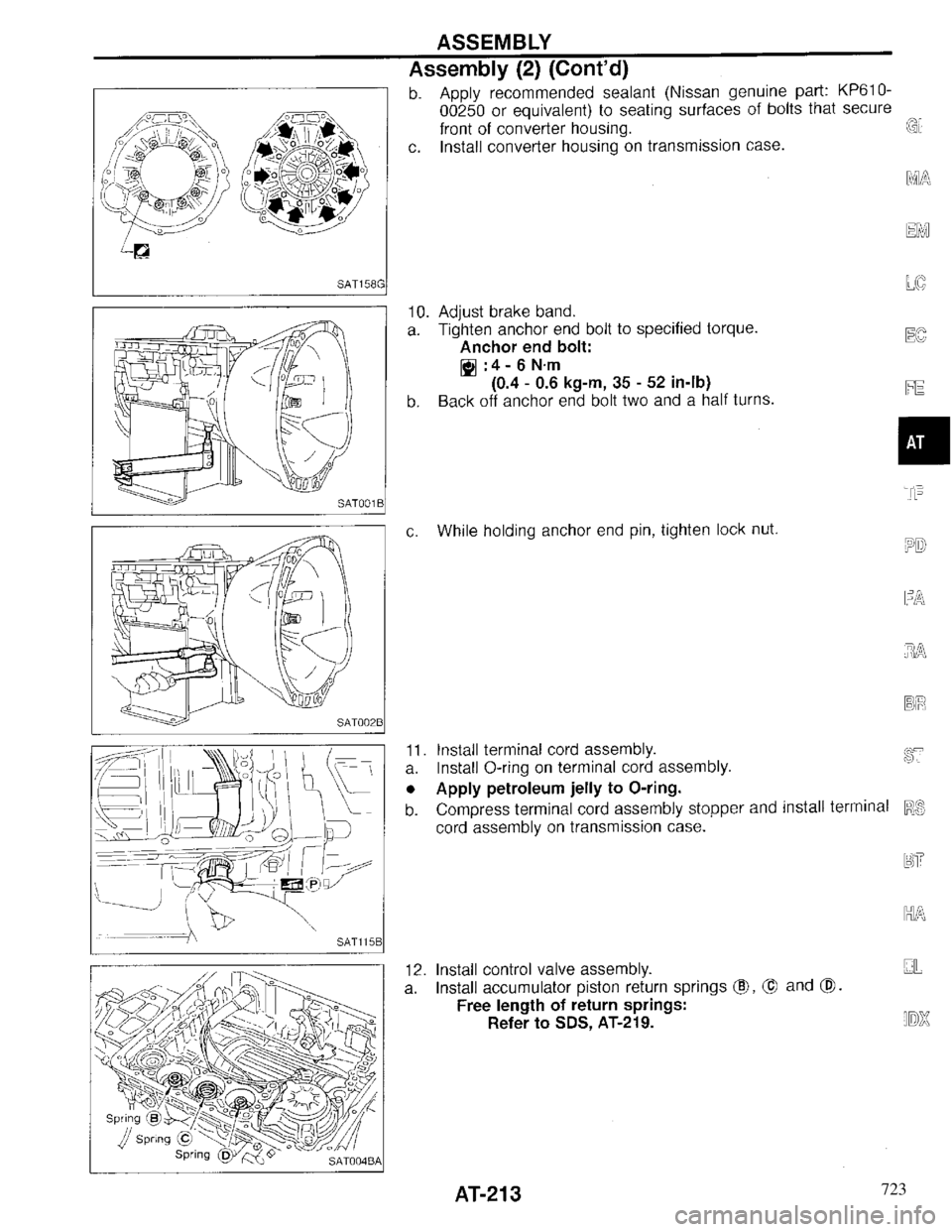 INFINITI QX4 1997 Factory Service Manual 723 INFINITI QX4 1997 Factory Service Manual 723