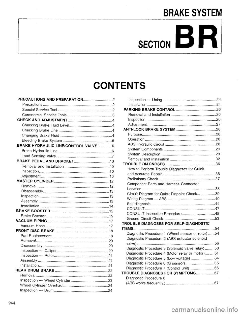 INFINITI QX4 1997 Factory Service Manual 944 INFINITI QX4 1997 Factory Service Manual 944