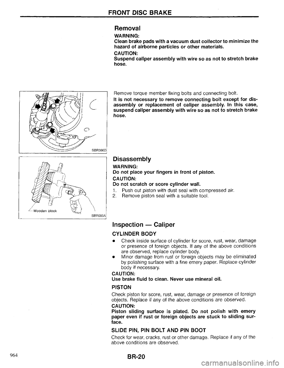 INFINITI QX4 1997 Factory Service Manual 964 INFINITI QX4 1997 Factory Service Manual 964