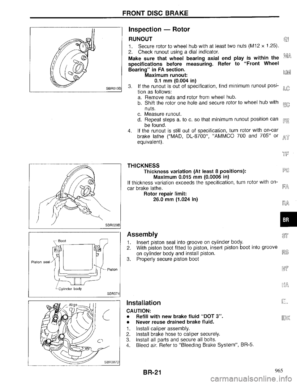 INFINITI QX4 1997 Factory Service Manual 965 INFINITI QX4 1997 Factory Service Manual 965