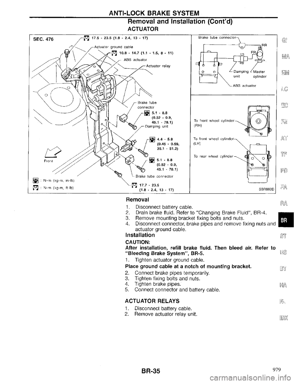 INFINITI QX4 1997 Factory Service Manual 979 INFINITI QX4 1997 Factory Service Manual 979