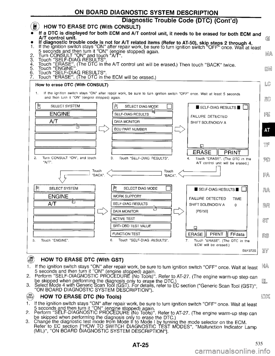 INFINITI QX4 1997 Factory Owners Manual 535 INFINITI QX4 1997 Factory Owners Manual 535