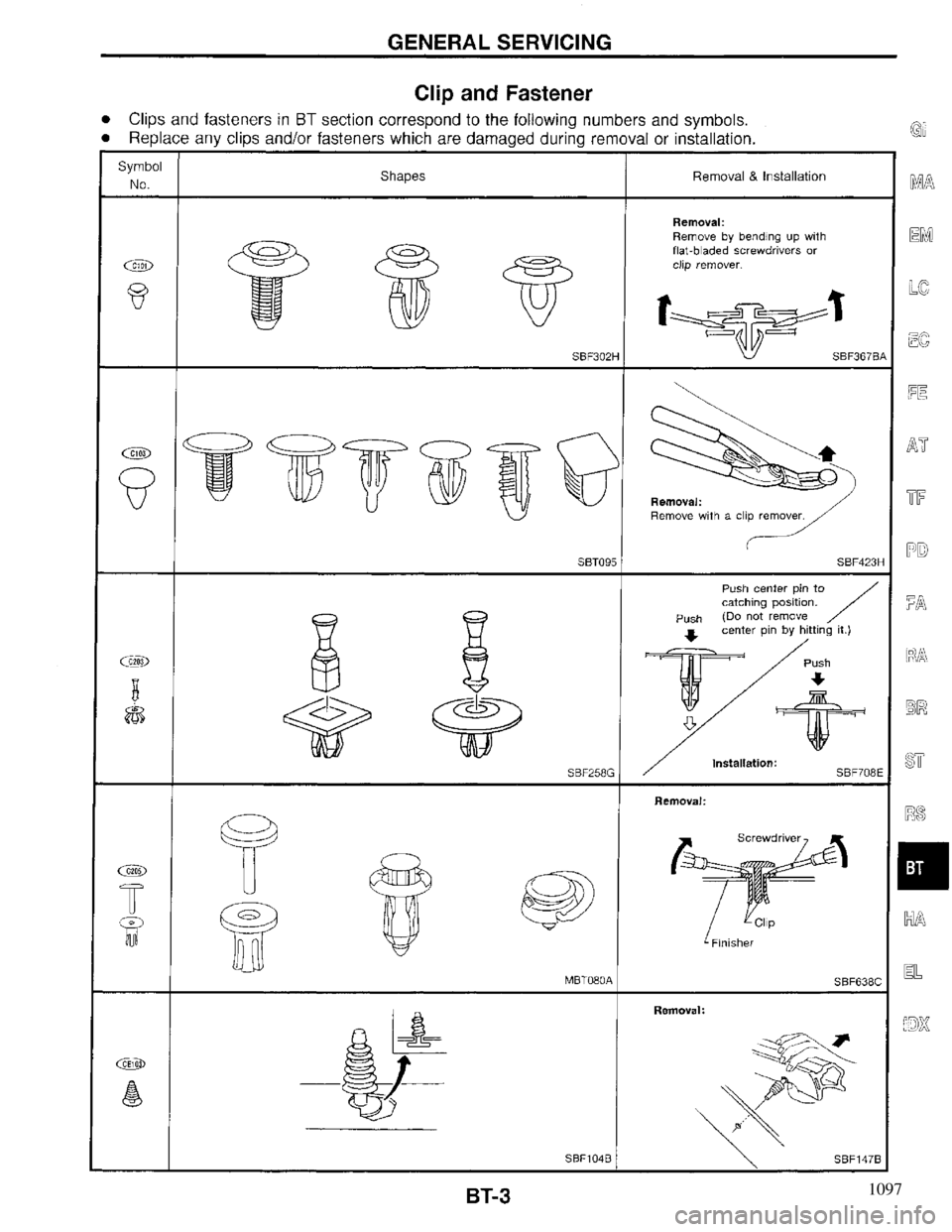 INFINITI QX4 1997  Factory Service Manual 1097 