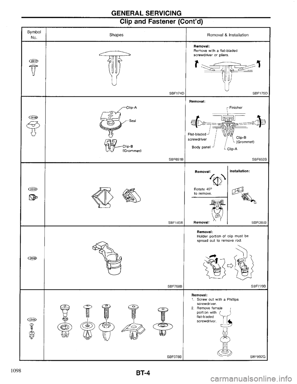 INFINITI QX4 1997  Factory Service Manual 1098 