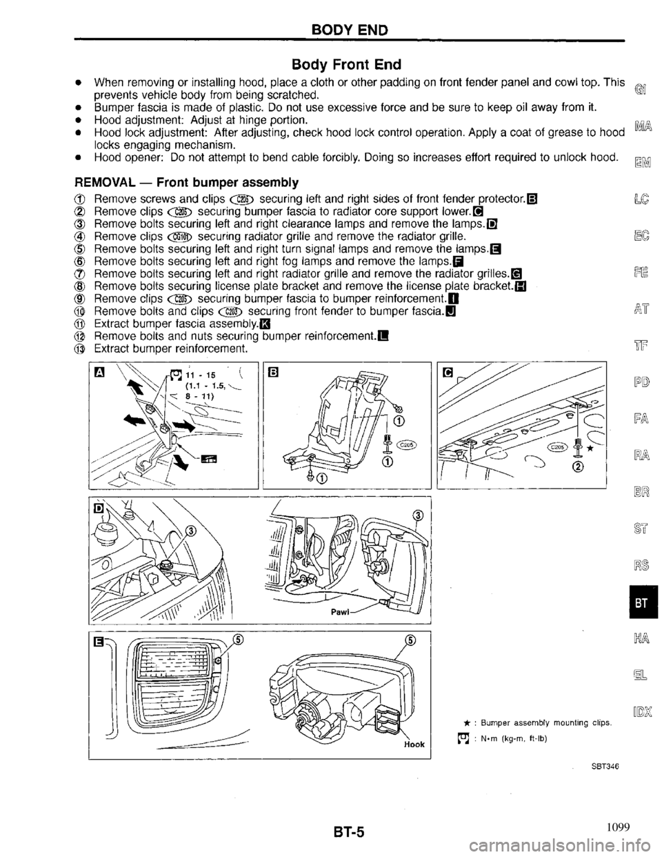 INFINITI QX4 1997  Factory Service Manual 1099 