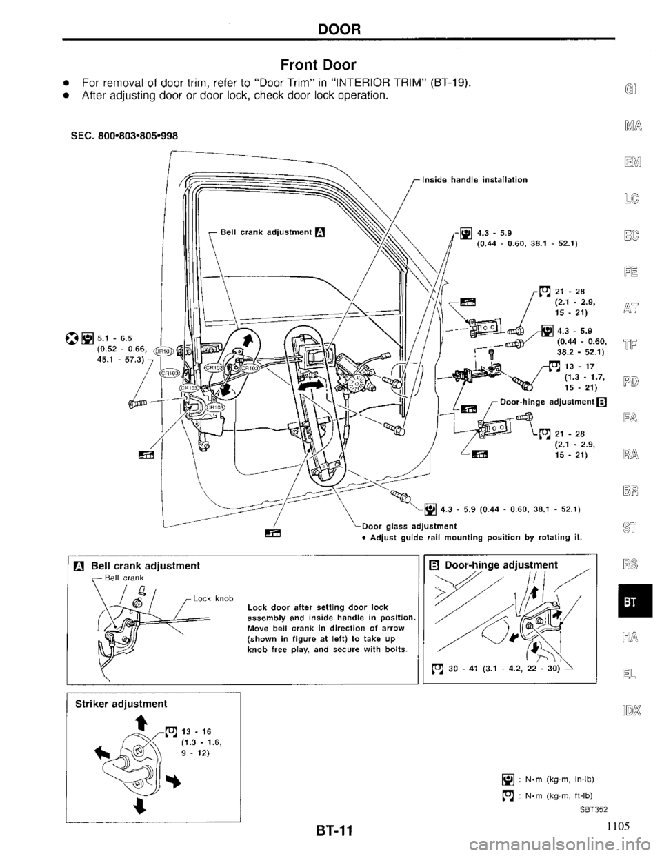 INFINITI QX4 1997  Factory Service Manual 1105 