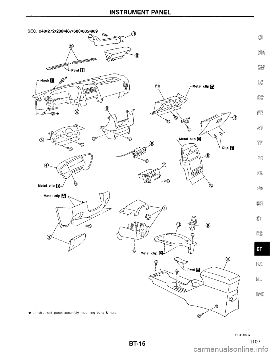 INFINITI QX4 1997  Factory Service Manual 1109 