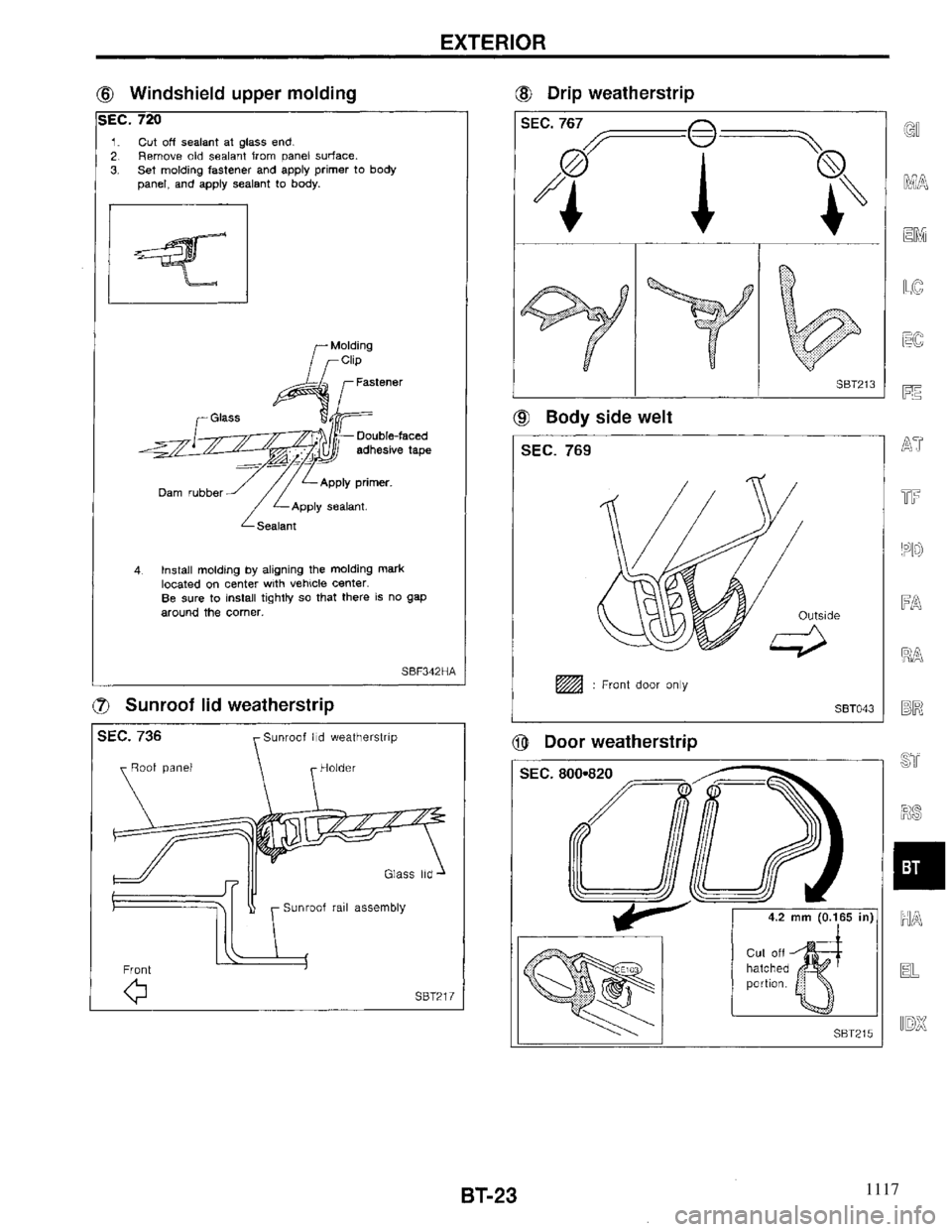 INFINITI QX4 1997  Factory Service Manual 1117 