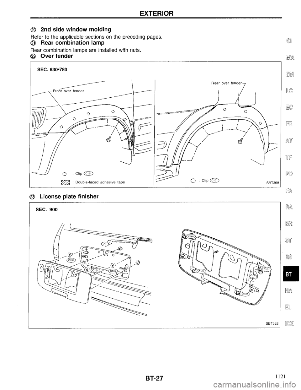 INFINITI QX4 1997  Factory Service Manual 1121 