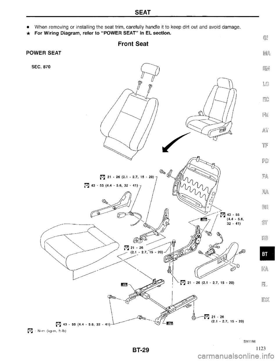 INFINITI QX4 1997 Factory Service Manual 1123 INFINITI QX4 1997 Factory Service Manual 1123