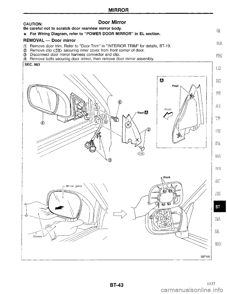 INFINITI QX4 1997 Factory Service Manual 1137 INFINITI QX4 1997 Factory Service Manual 1137