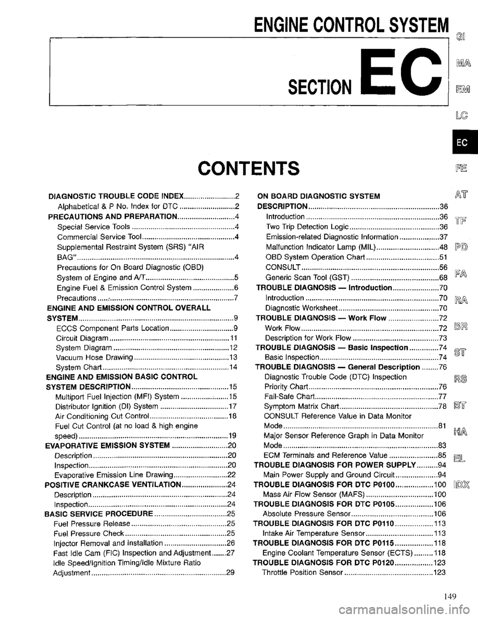 INFINITI QX4 1997 Factory Service Manual 149 INFINITI QX4 1997 Factory Service Manual 149