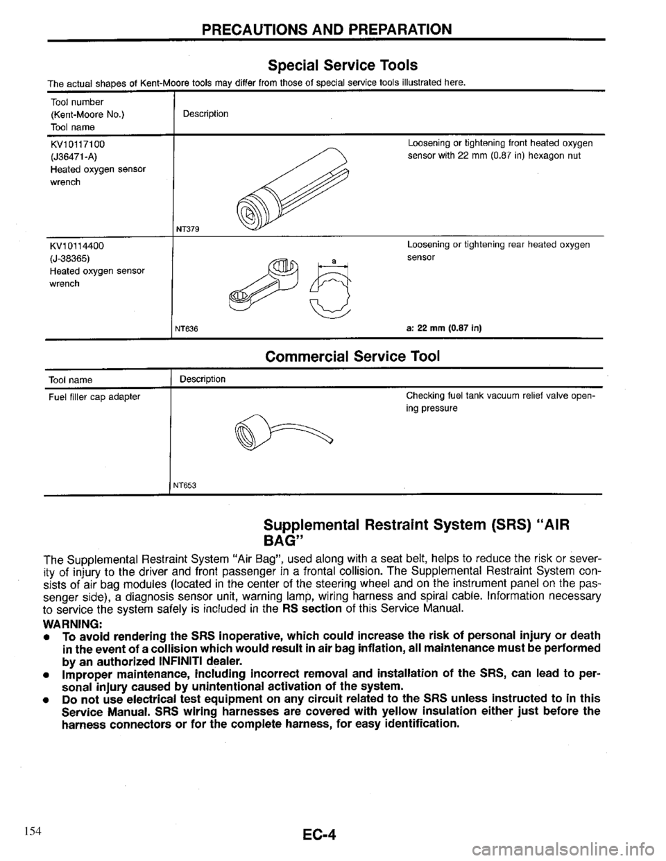 INFINITI QX4 1997 Factory Service Manual 154 INFINITI QX4 1997 Factory Service Manual 154