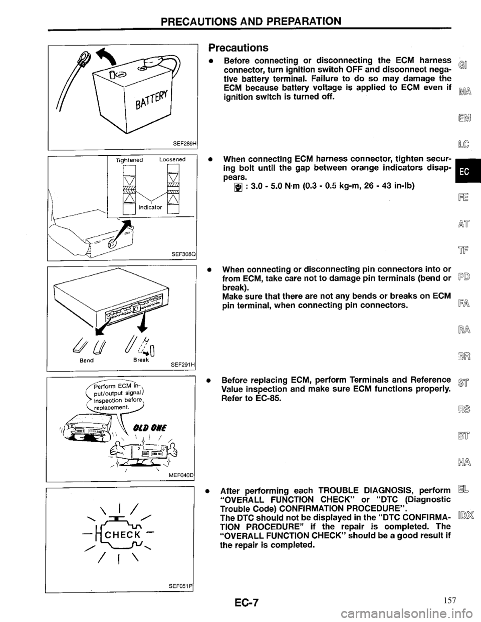 INFINITI QX4 1997 Factory Service Manual 157 INFINITI QX4 1997 Factory Service Manual 157