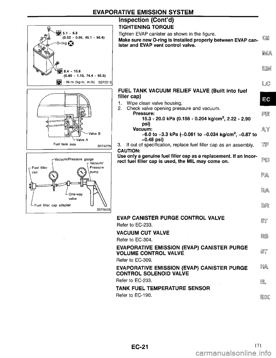 INFINITI QX4 1997  Factory Service Manual 171 