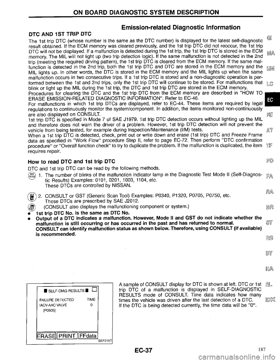 INFINITI QX4 1997  Factory Service Manual 187 