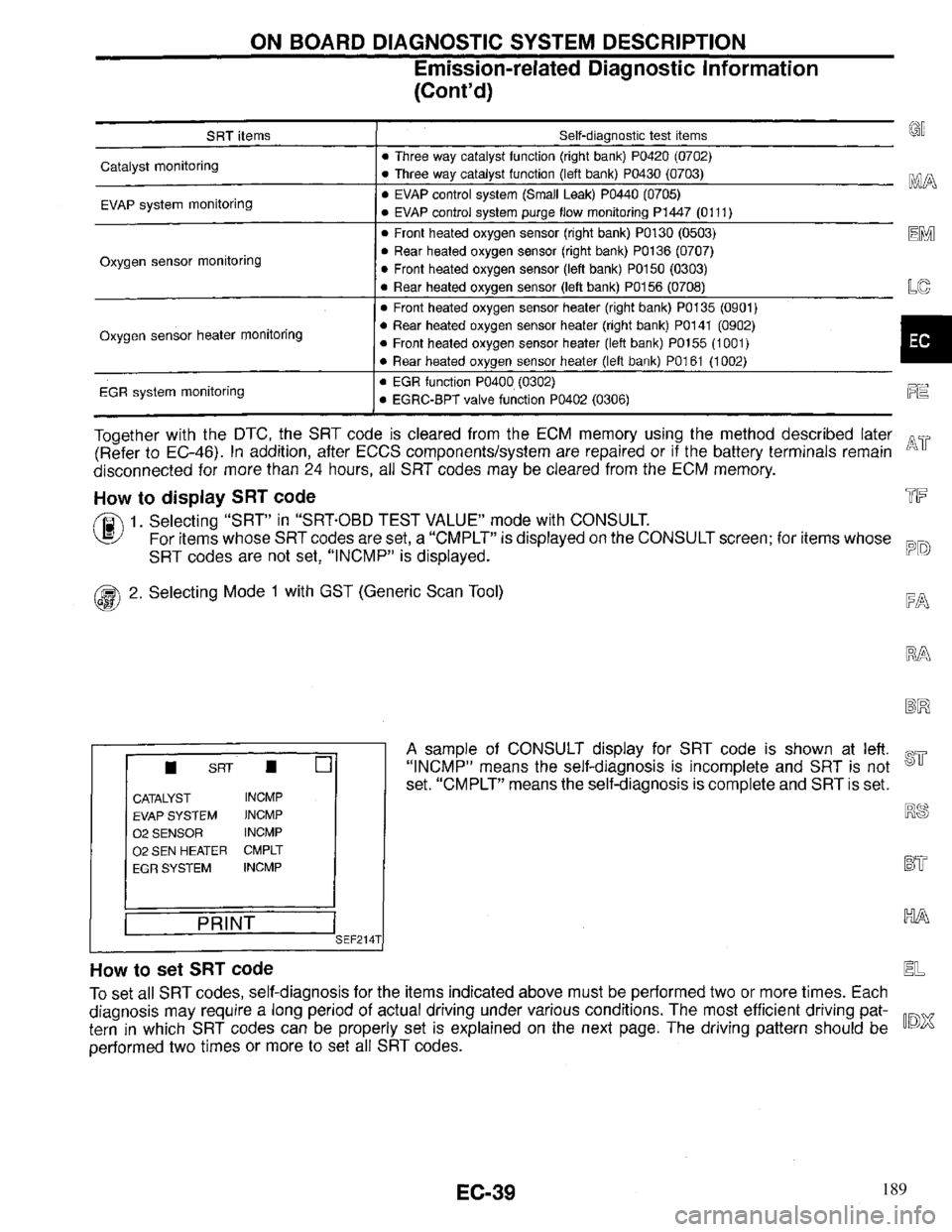 INFINITI QX4 1997  Factory Service Manual 189 