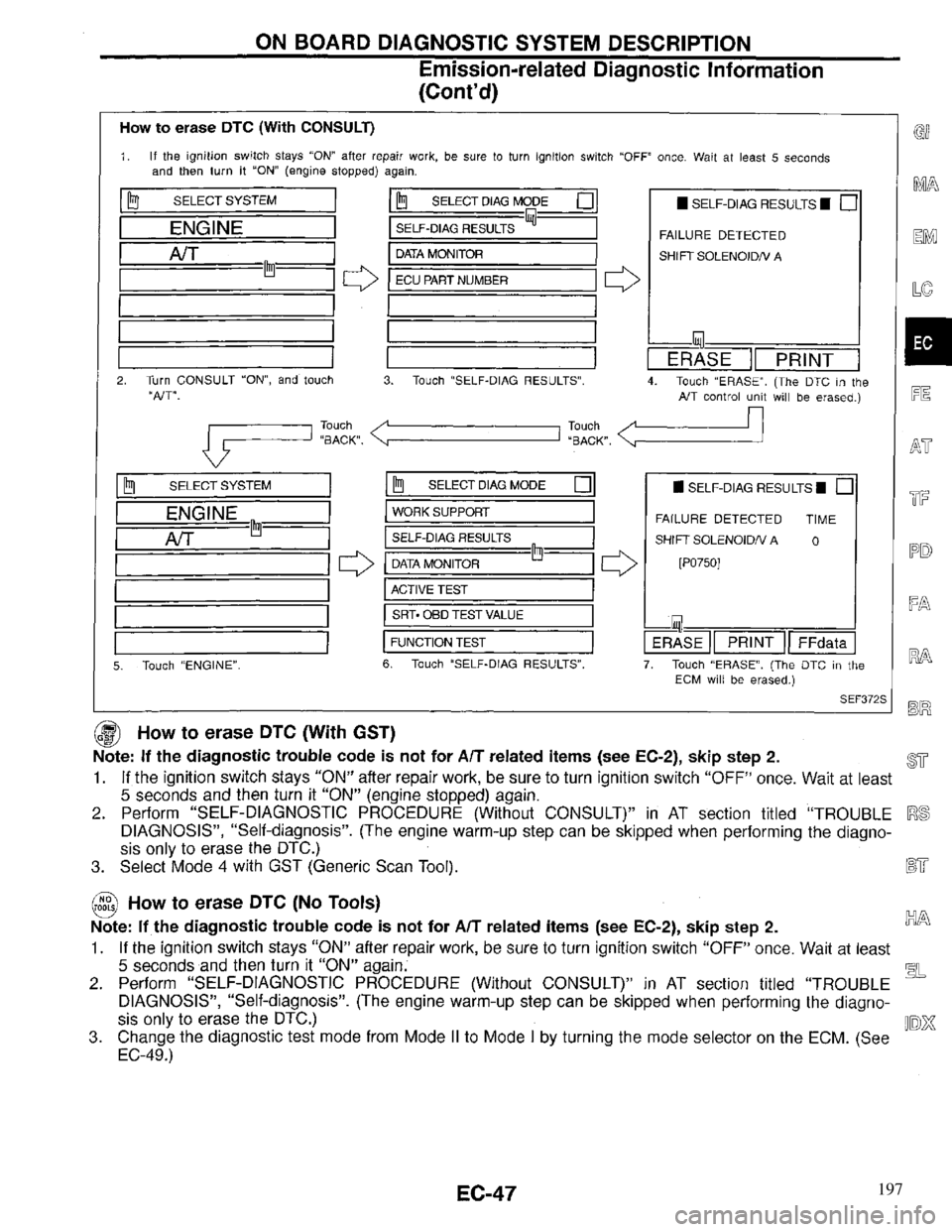 INFINITI QX4 1997  Factory Service Manual 197 