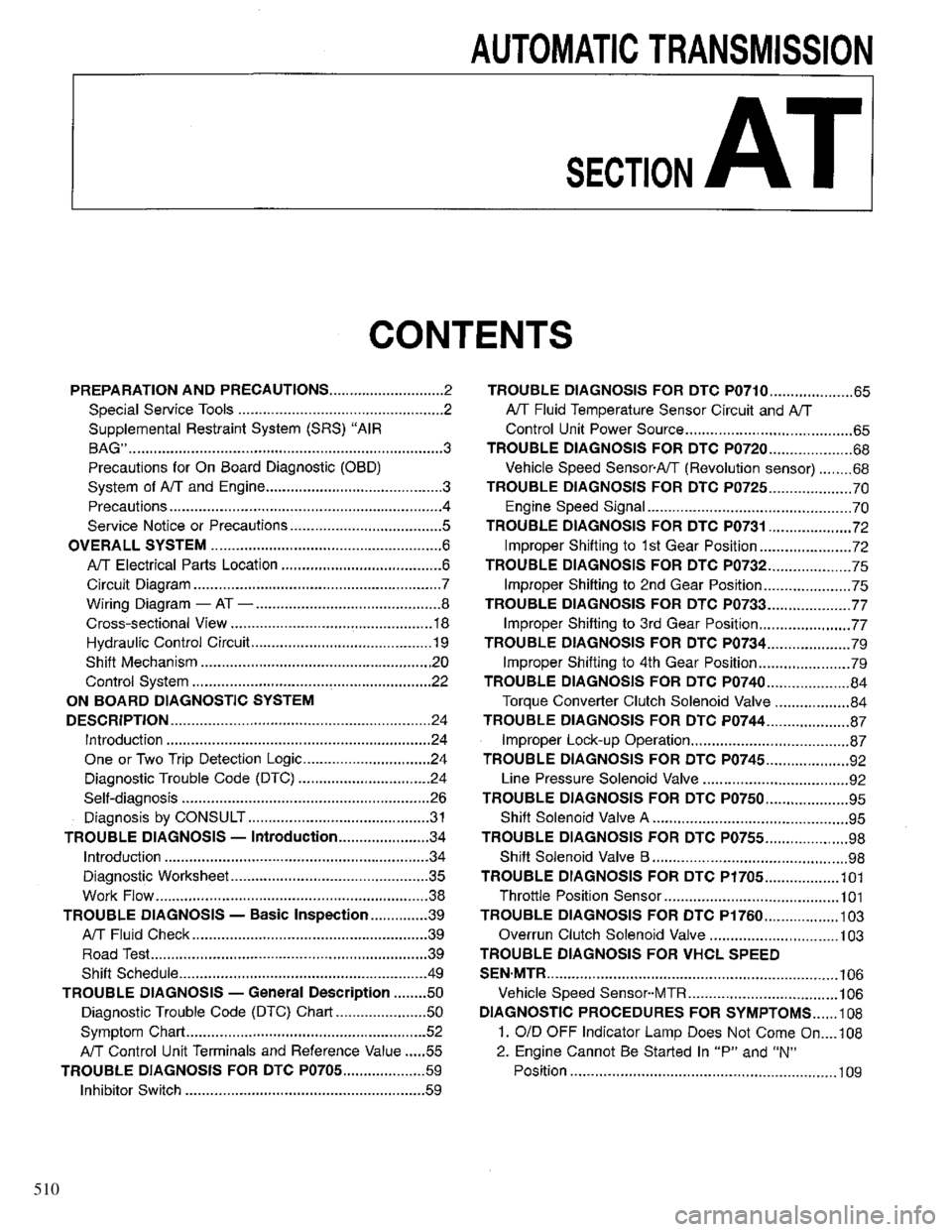 INFINITI QX4 1997  Factory Service Manual 510 