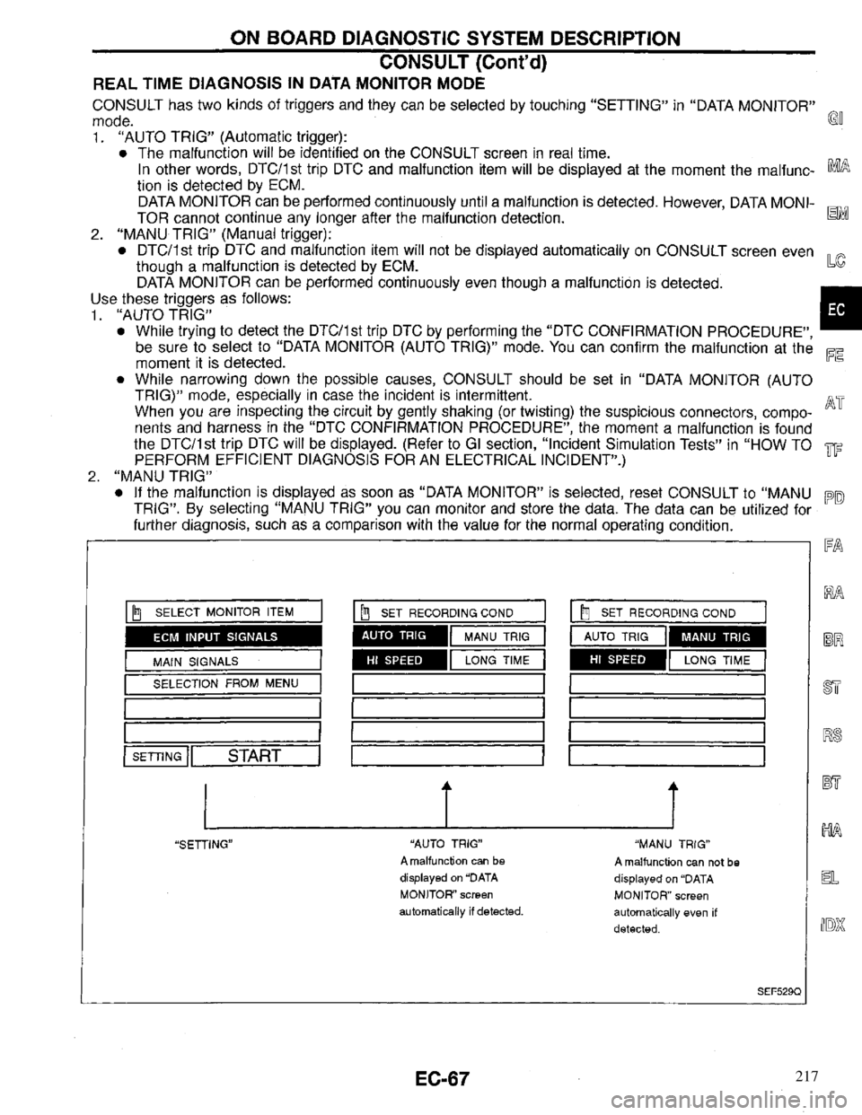 INFINITI QX4 1997 Factory Service Manual 217 INFINITI QX4 1997 Factory Service Manual 217