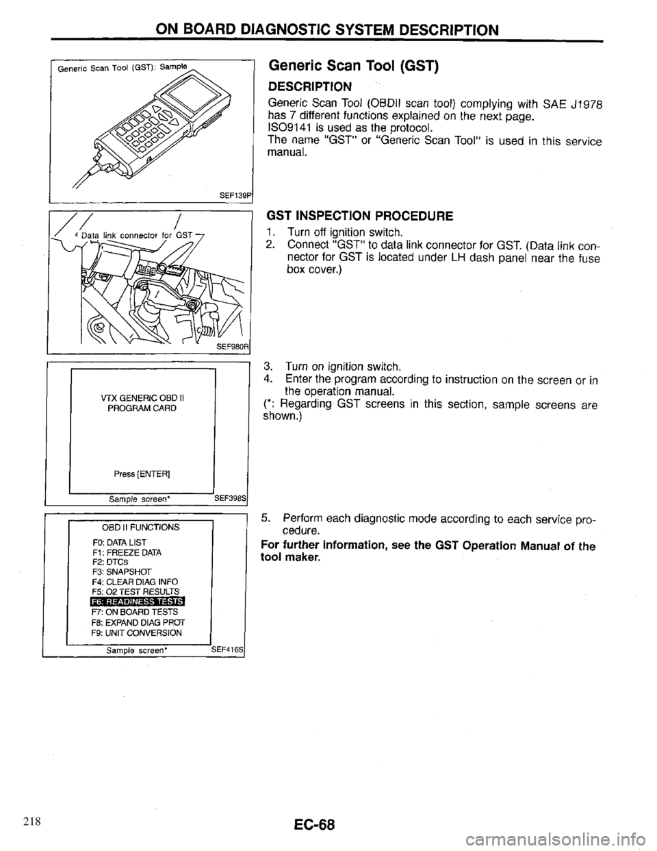 INFINITI QX4 1997 Factory Service Manual 218 INFINITI QX4 1997 Factory Service Manual 218