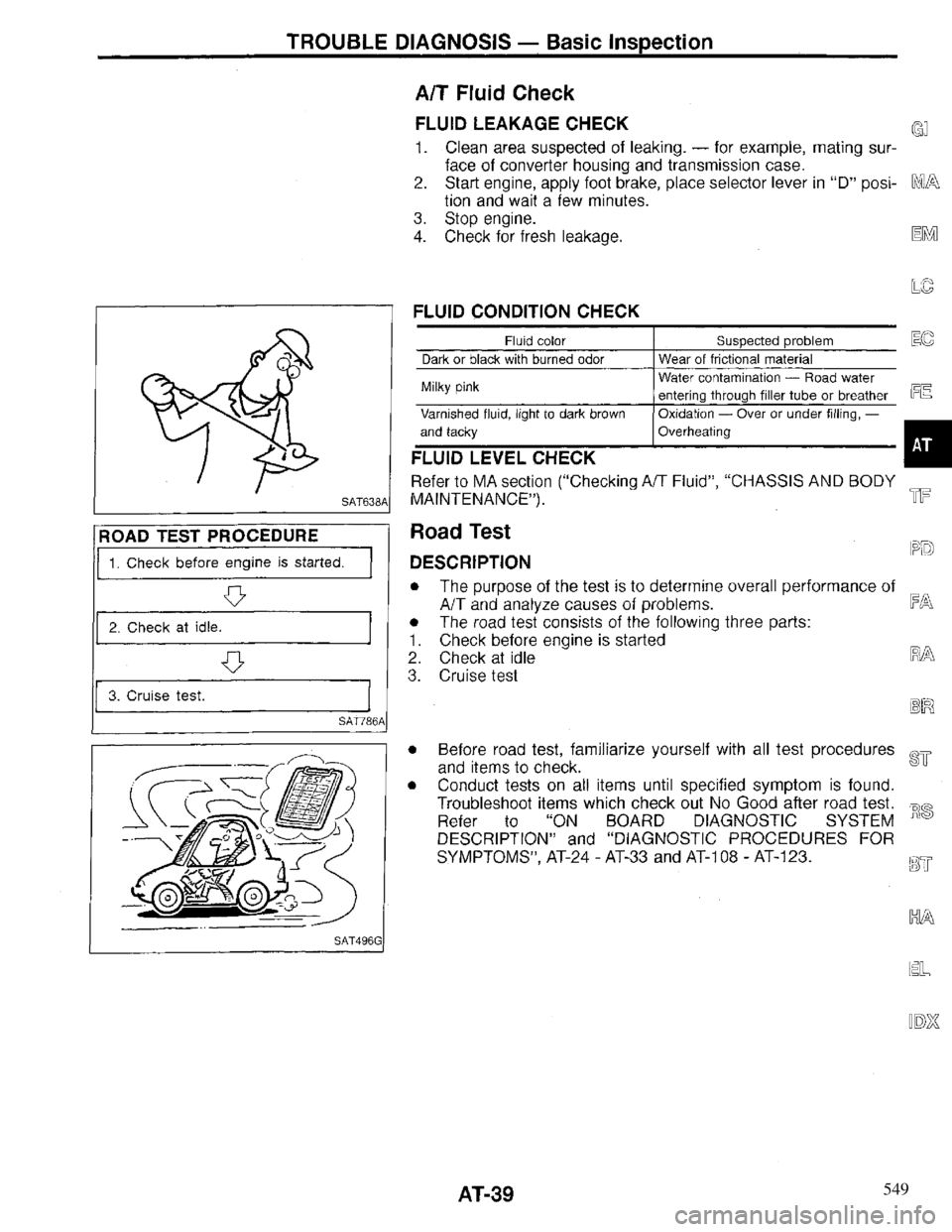 INFINITI QX4 1997  Factory Workshop Manual 549 