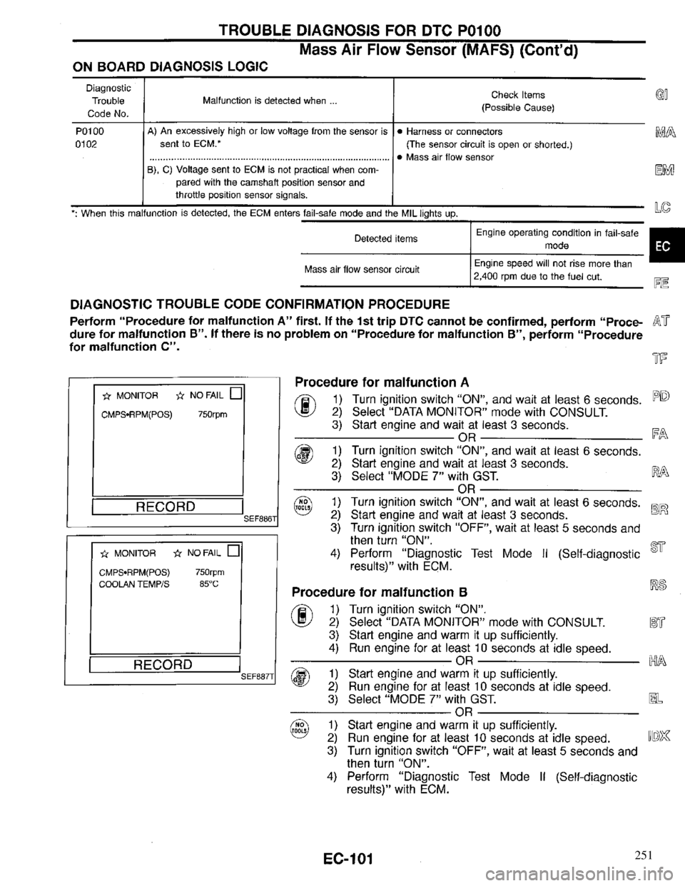 INFINITI QX4 1997  Factory Service Manual 251 