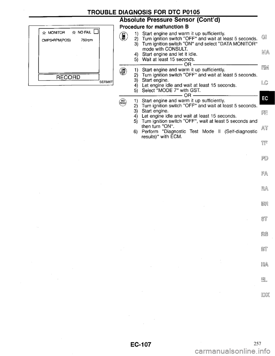 INFINITI QX4 1997  Factory Service Manual 257 