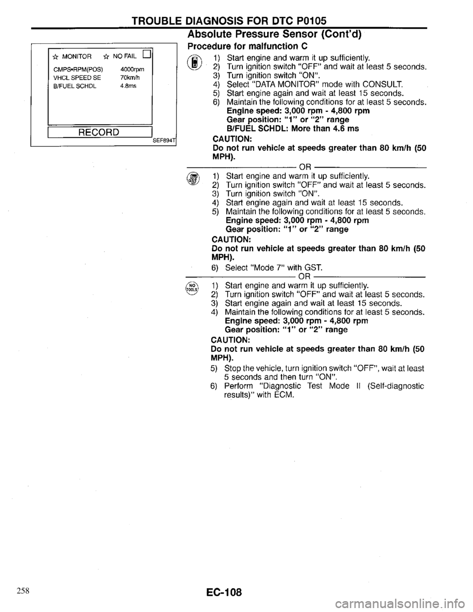 INFINITI QX4 1997  Factory Service Manual 258 