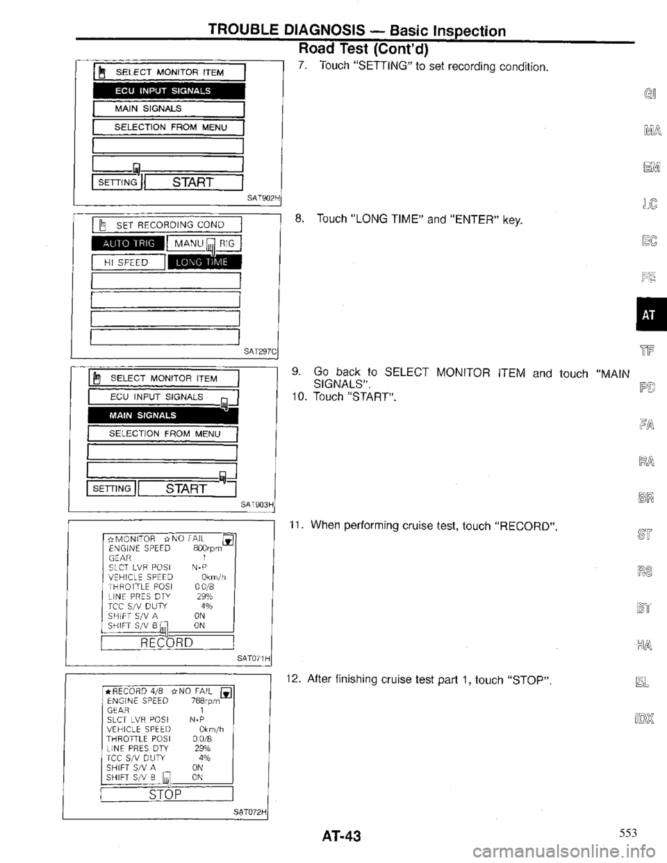 INFINITI QX4 1997  Factory Workshop Manual 553 