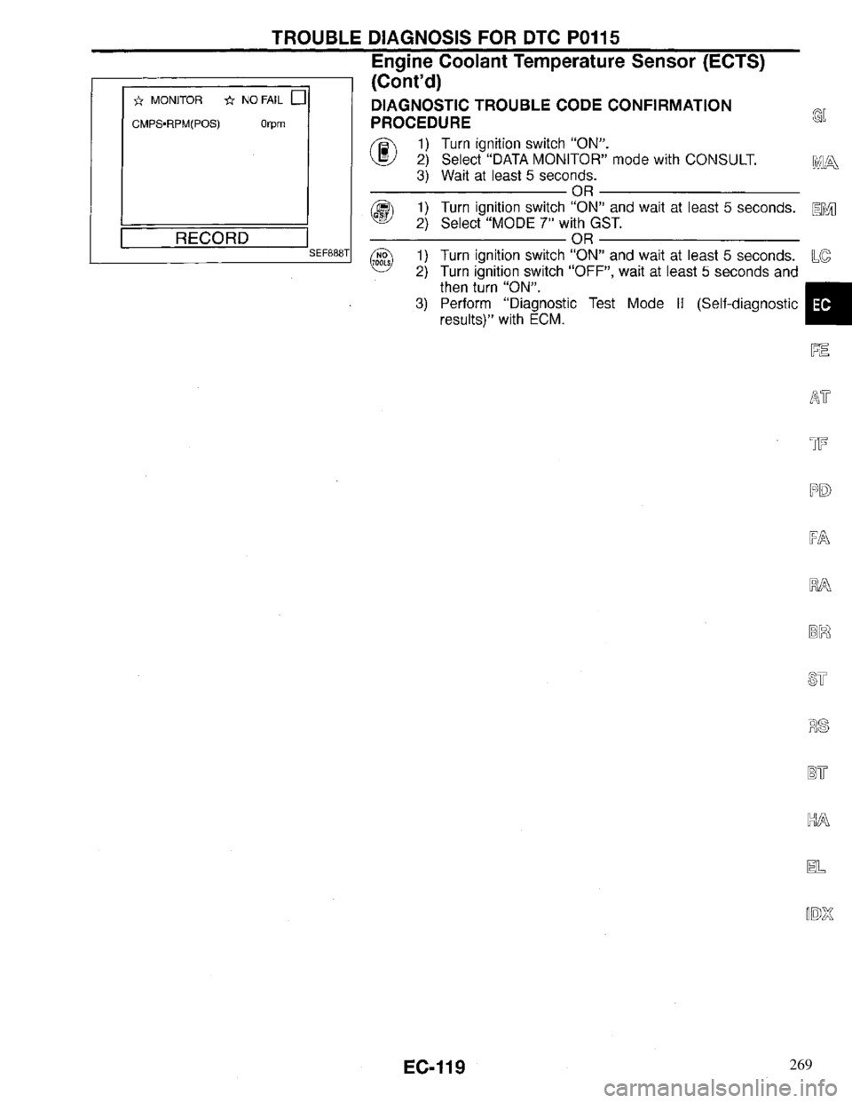 INFINITI QX4 1997  Factory Service Manual 269 