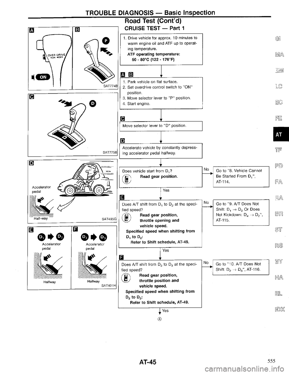 INFINITI QX4 1997  Factory Workshop Manual 555 