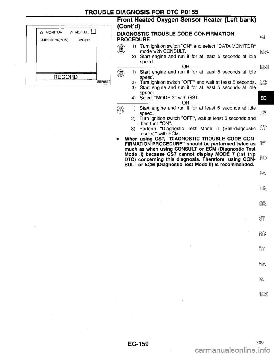 INFINITI QX4 1997  Factory Service Manual 309 