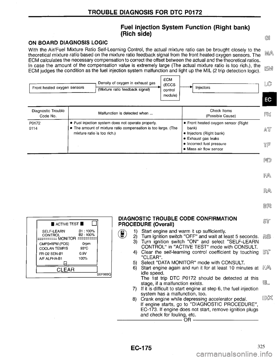 INFINITI QX4 1997  Factory Service Manual 325 