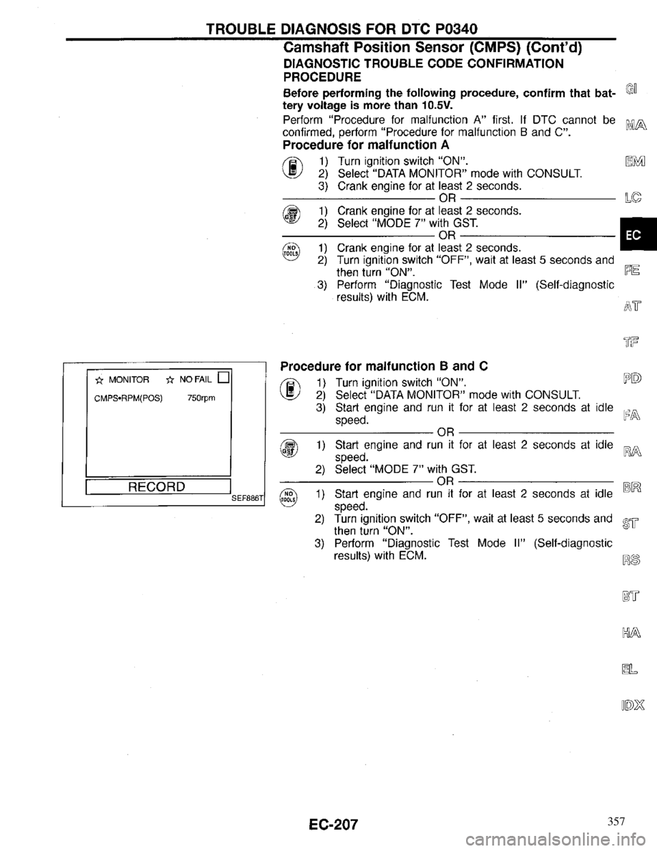 INFINITI QX4 1997  Factory Service Manual 357 