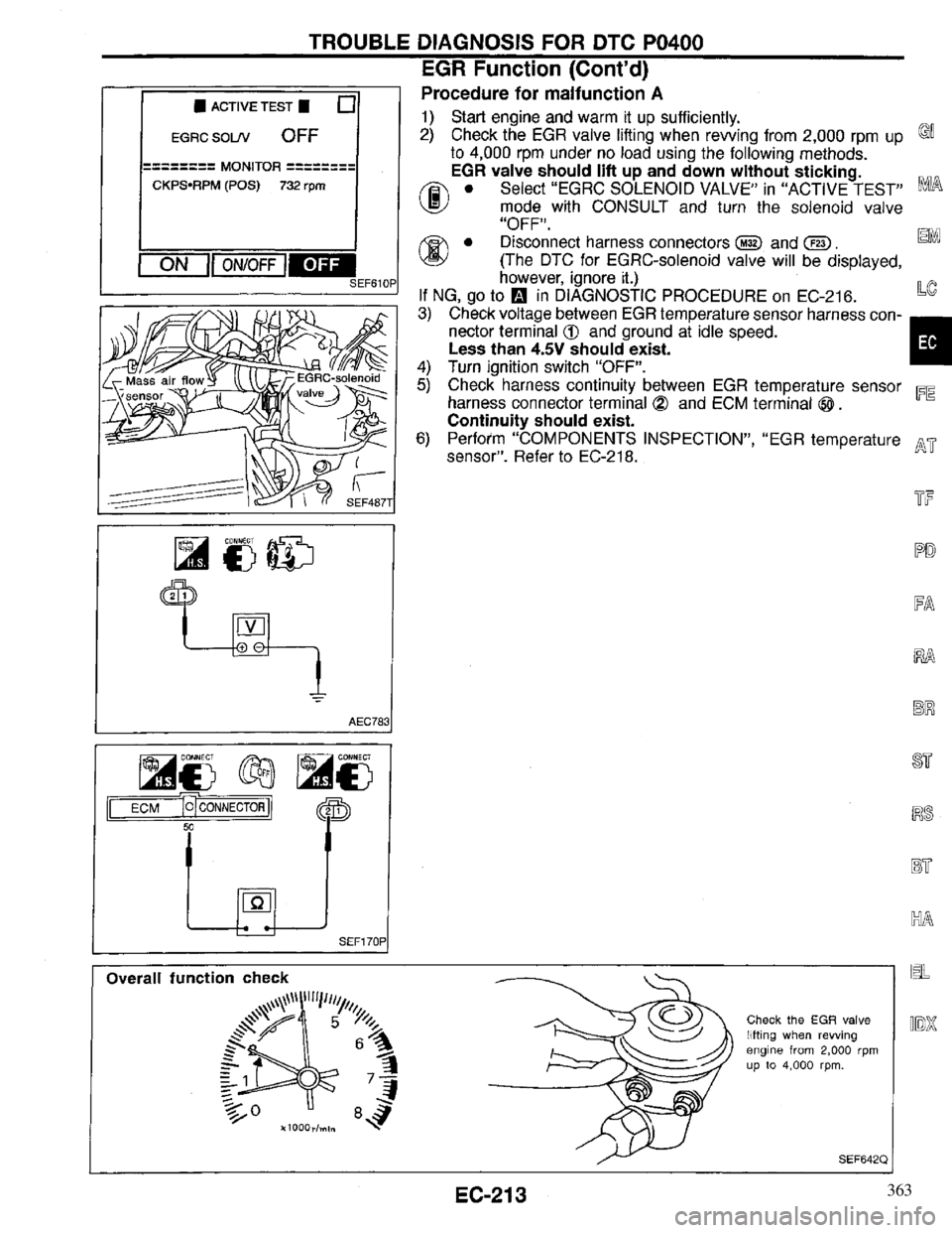 INFINITI QX4 1997  Factory Service Manual 363 
