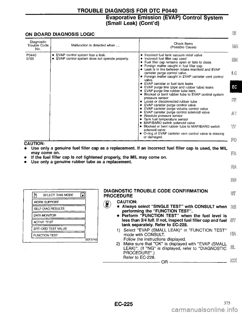 INFINITI QX4 1997  Factory Service Manual 375 