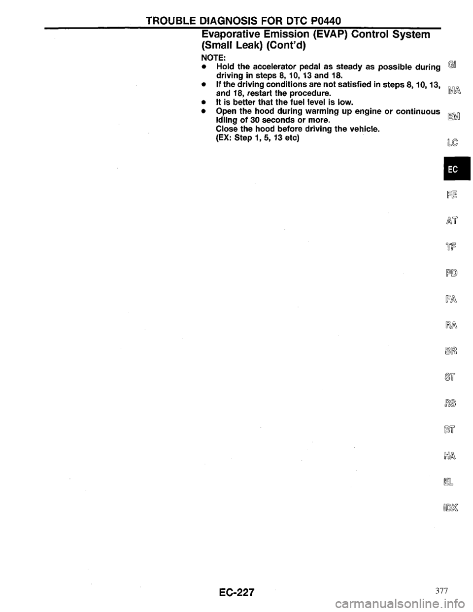 INFINITI QX4 1997  Factory Service Manual 377 