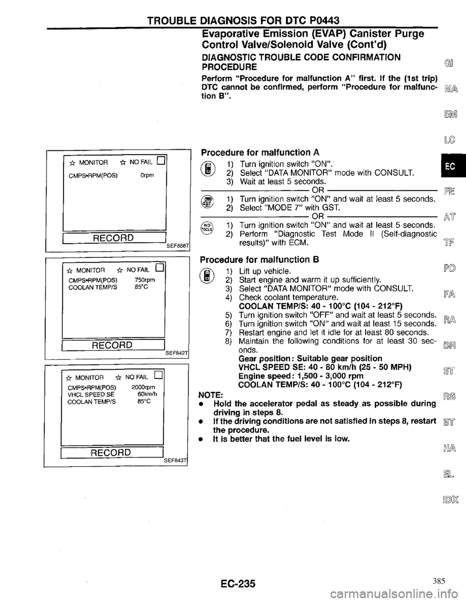 INFINITI QX4 1997  Factory Service Manual 385 