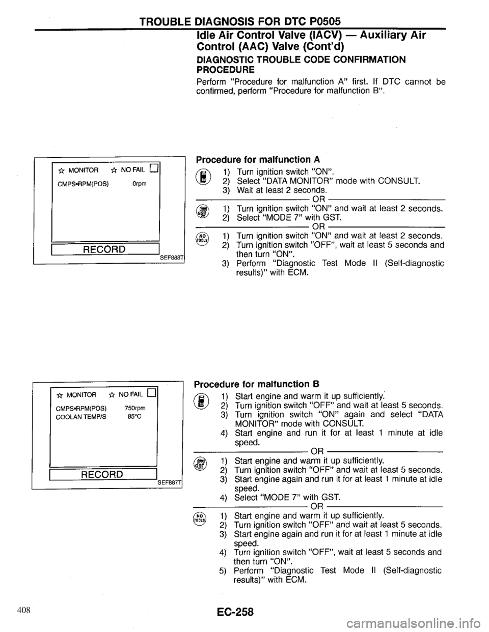 INFINITI QX4 1997  Factory Service Manual 408 
