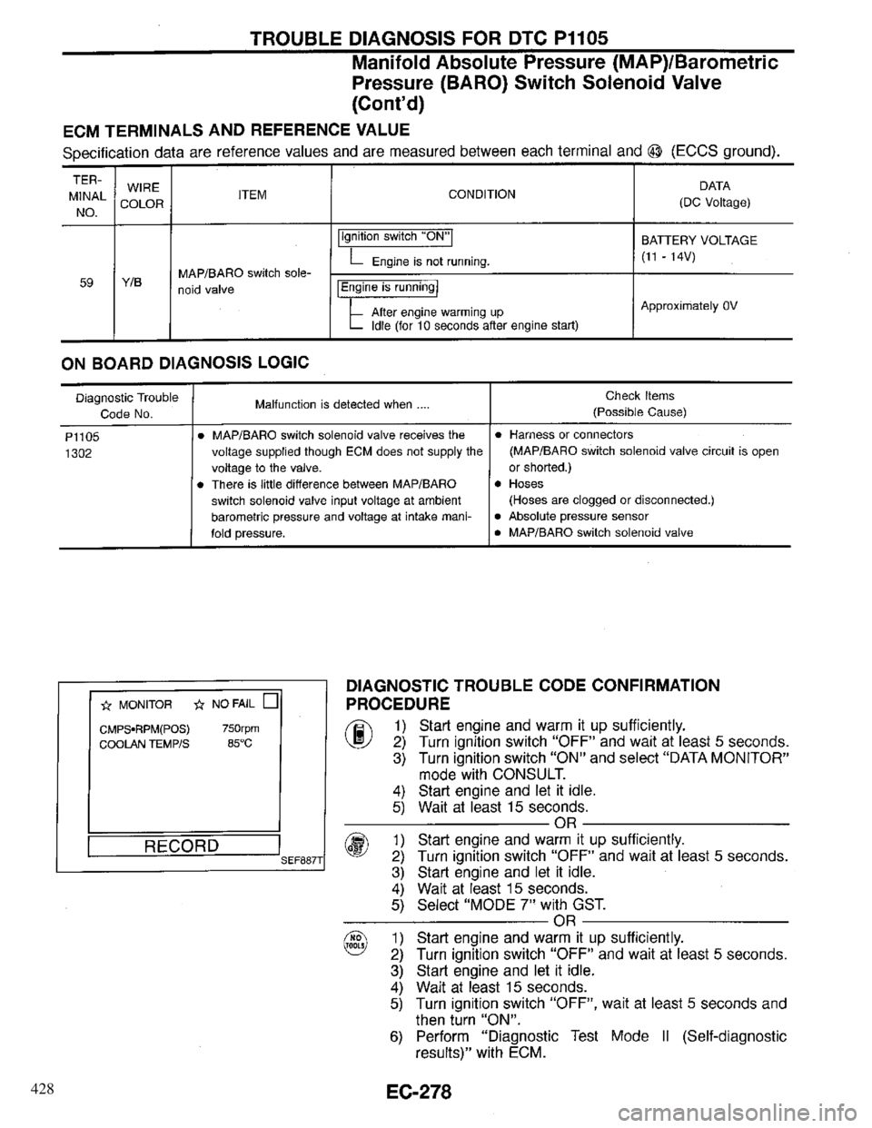 INFINITI QX4 1997  Factory Service Manual 428 