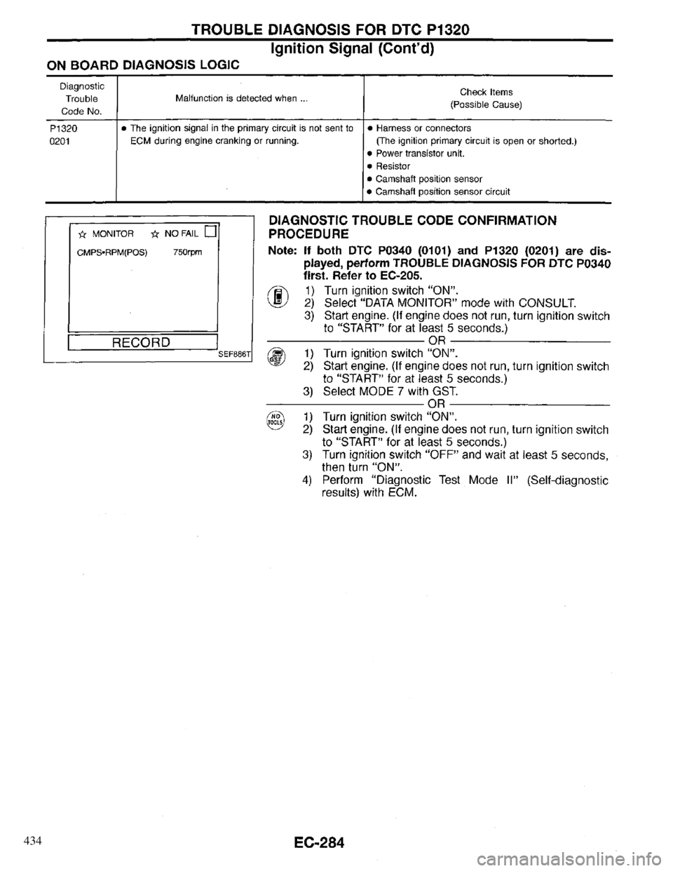 INFINITI QX4 1997  Factory Service Manual 434 